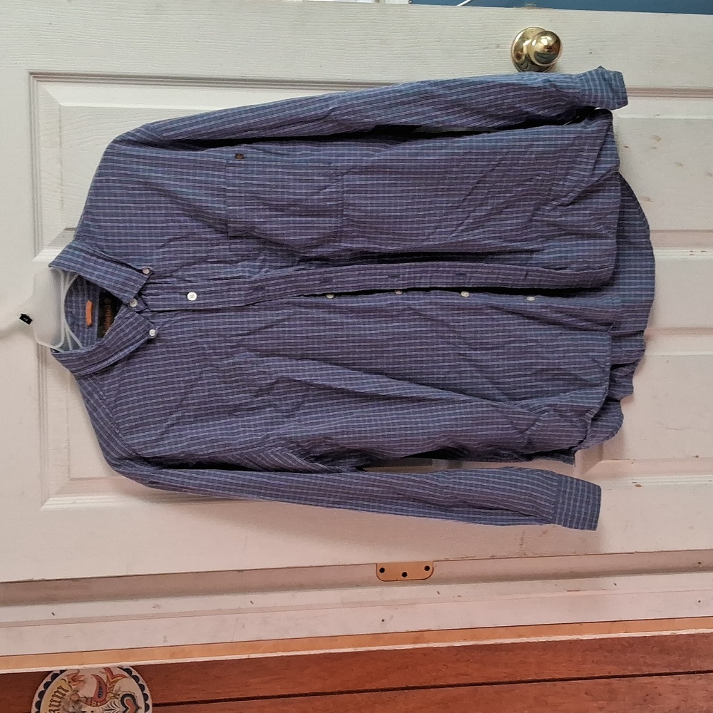 Timberland men's XL blue plaid, button down, long sleeve shirt